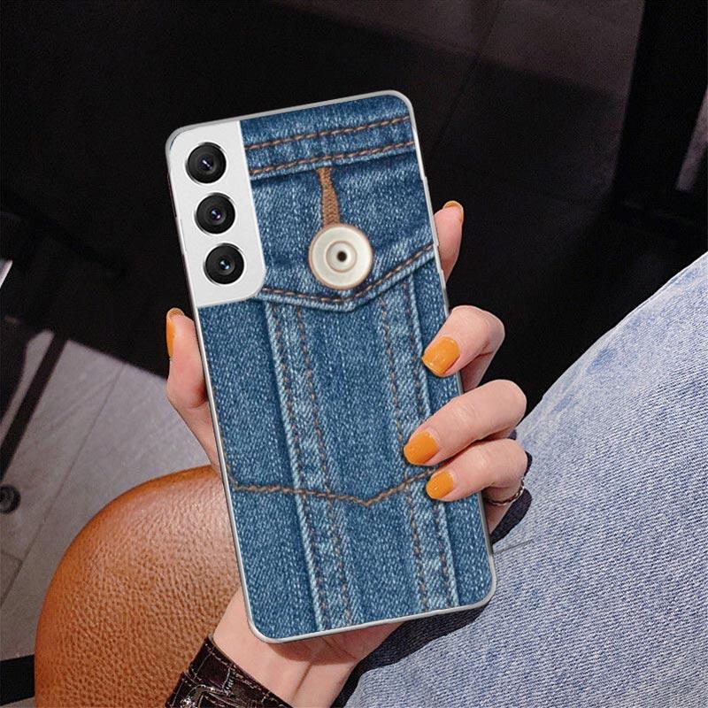 Jeans Cowboy Denim Printed Phnoe Case for Samsung Galaxy S26 S25 Edge S23 S24 Ultra S22 Plus S21 S20 FE Unique Cover Soft Coque