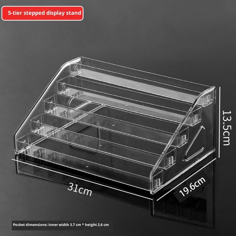 Acrylic Transparent Multi-Layer Nail Polish Display Stand Lipstick Storage Box Plastic Nail Salon Cosmetic Tabletop Display Rack