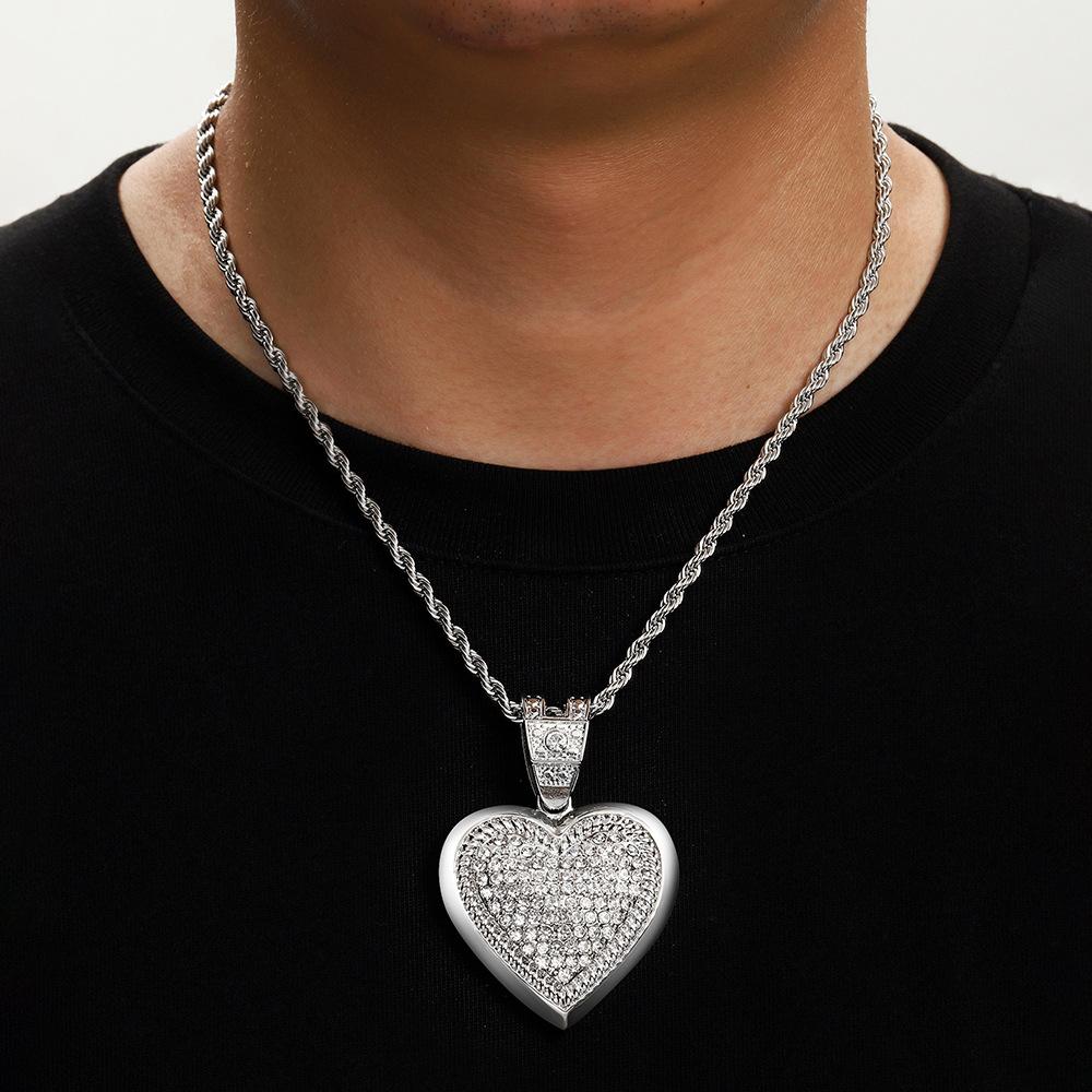 Wind Love Pendant Hip Hop Cold Wind Diamond Hip Hop Men'S Necklace Accessories