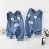 Cartoon Baby Denim Sleeveless Overalls - Cute Spring/Autumn Crawling Romper