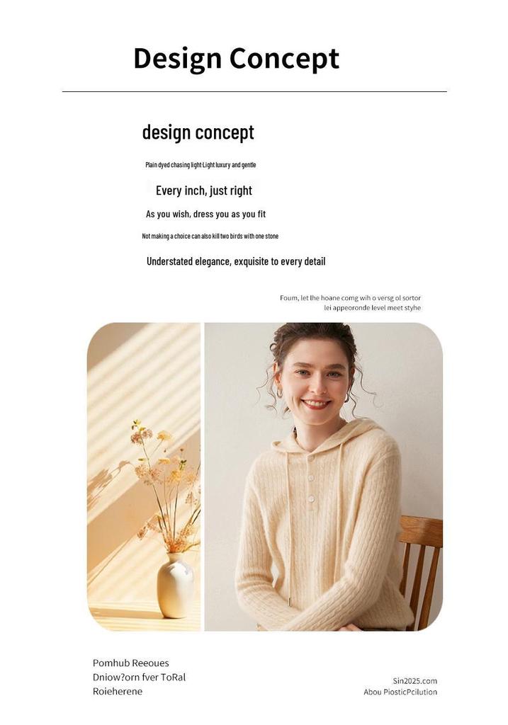 2025 Women's Thickened Cashmere Cable Knit Hoodie - Age-Reducing Loose Fit Pullover Sweatshirt