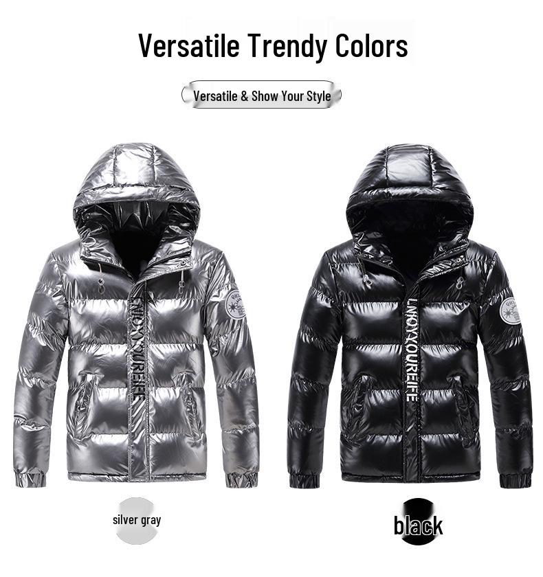 Men's Grey Hooded Cotton Zipper Cardigan - Thickened Winter No-Iron Casual Jacket