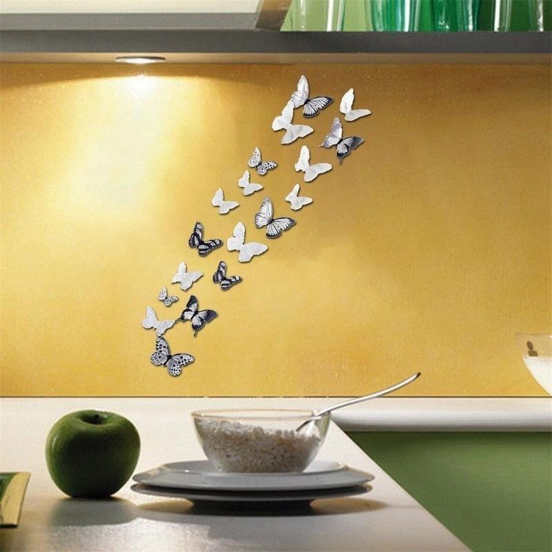 18 pz/set fai da te 3D adesivi murali farfalla decalcomania di arte farfalle in PVC decorazioni per la casa