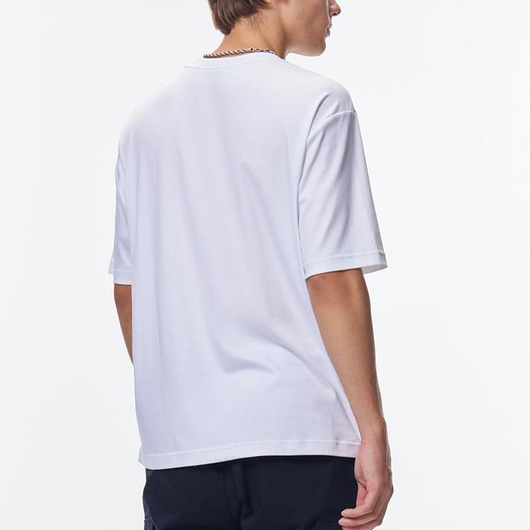 Fila Casual Breathable Printed Round Neck Sports Short Sleeve T-Shirt Men Tops Standard-White F11M138117F-WT