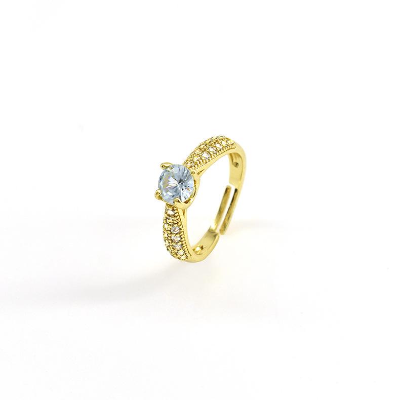 

Copper Ring Fashionable With High Carbon Zircon Stones Perfect For Weddings And Proposals