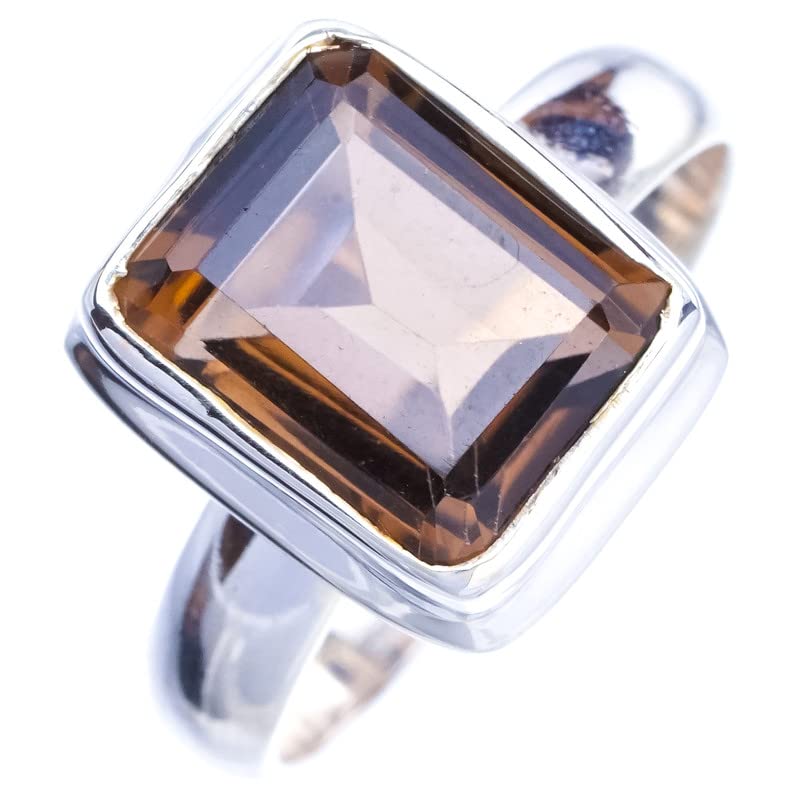 

StarGems Natural Smoky Quartz Handmade 925 Sterling Silver Ring 7.25 E9184