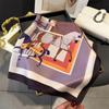 Luxury Temperament Rose Scarf, Spring and Autumn Women's Neck Protection, Scarf, Sunscreen Shawl, New Imitation Silk 71cm Square Scarf