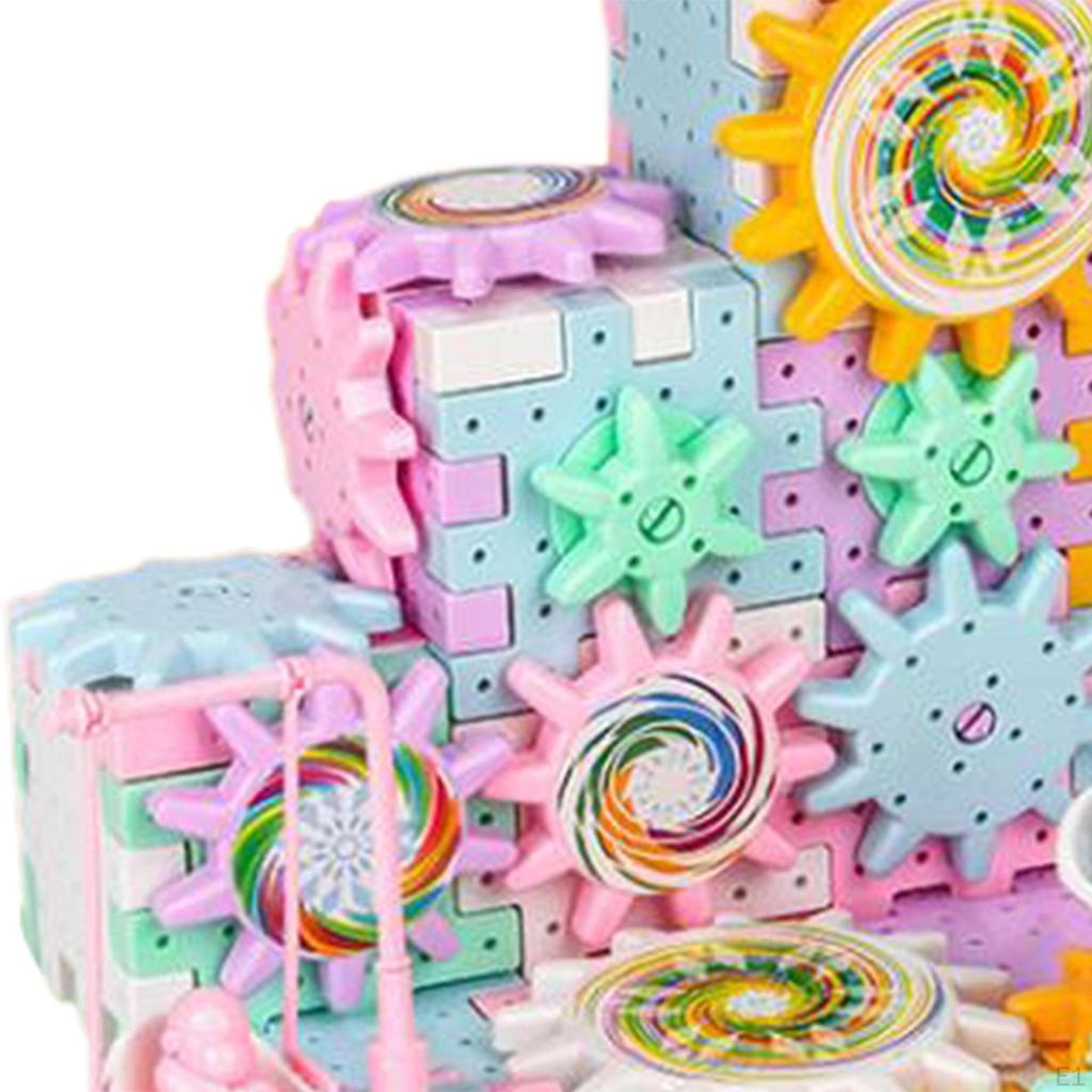 Gear Building Toy Set DIY Puzzle Educational Electric Mechanical Gears for Learning Activity