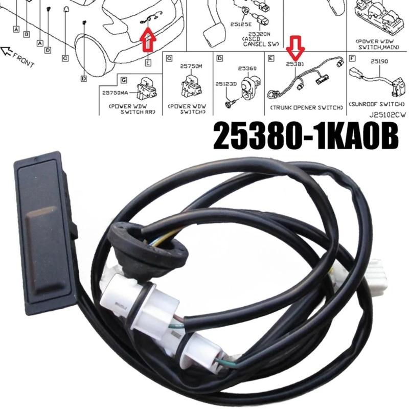 Rear Tunk Lid Boot Release Handle Switch for 2011-2015 25380-1KA0B Replacement Tailgate Lock Boot Opening Button