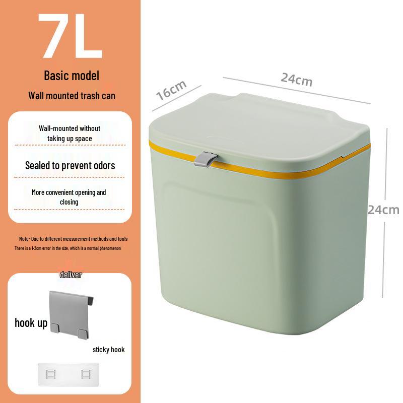 Ścienny Kosz na Śmieci do Łazienki z Pokrywką, Duża Pojemność do Przechowywania Odpadów z Kuchni i Papieru Toaletowego