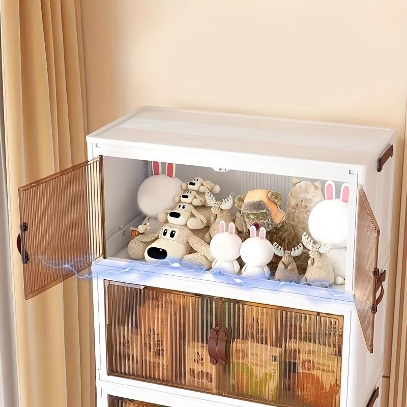 1 multi-layer foldable storage box, large capacity, vertical pulley, magnetic door design, suitable for households, etc