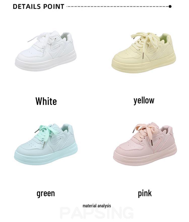 Niche 2025 Trendy Women's Thick-Soled White Skate Shoes - Versatile Casual for Spring & Autumn