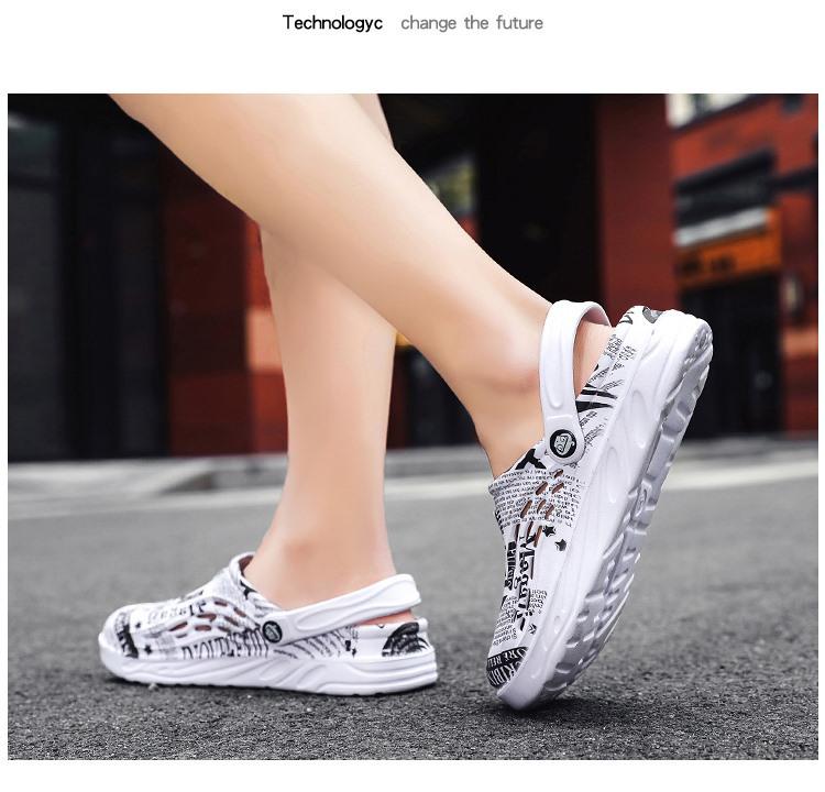 Men's Trendy Plus Size Closed-Toe Clog Sandals - Breathable Fashion Outdoor Slippers