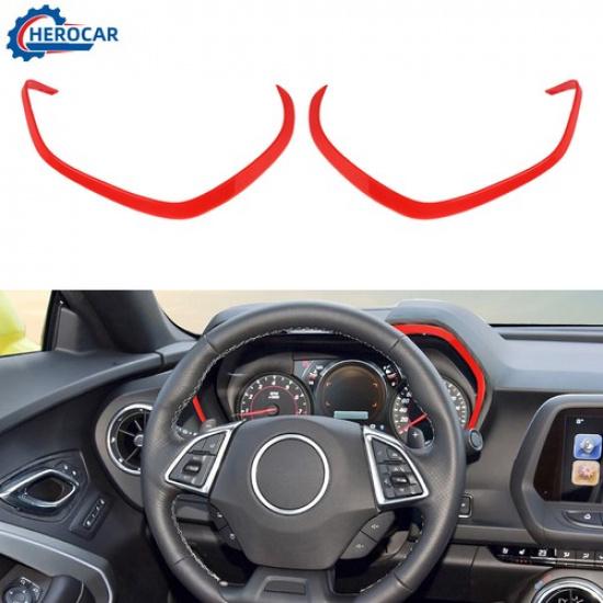 2Pcs Dashboard Trument Cluster Cover Trim Frame Decor for Chevy Camaro 2016+