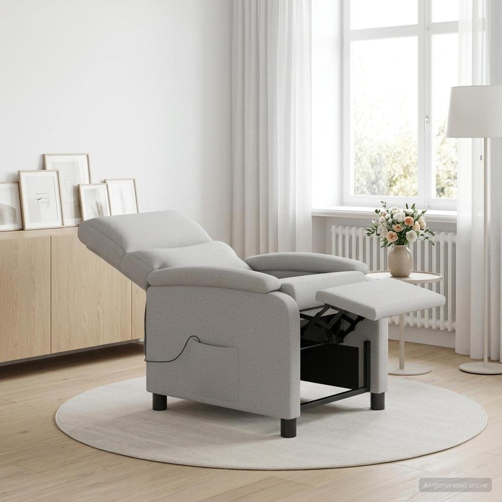 Massage Relax Chair Cloud Gray Fabric