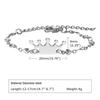Custom Personalized Name ID Bracelet Gilrs Boy Gifts, Stainless Steel Curb Chain Link Crown Bracelet Not Allergic