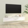 Vidaxl Szafki Ścienne Pod Tv, 2 Szt., Białe, 100X30X30 Cm