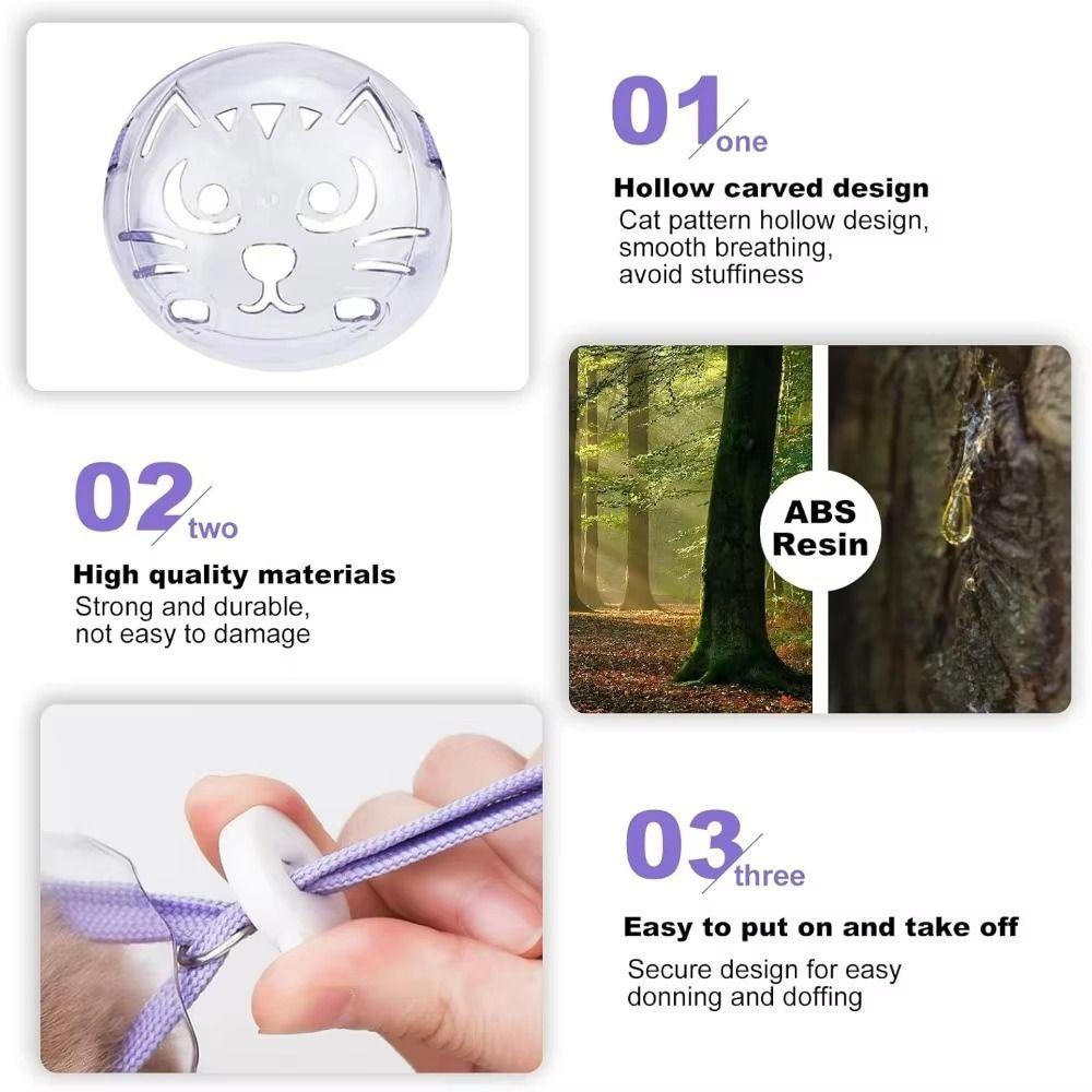 Anti-bite Kitten Mouth Cover Adjustable Pet Grooming Mask Cat Hood Cat Muzzle Mask  Chewing