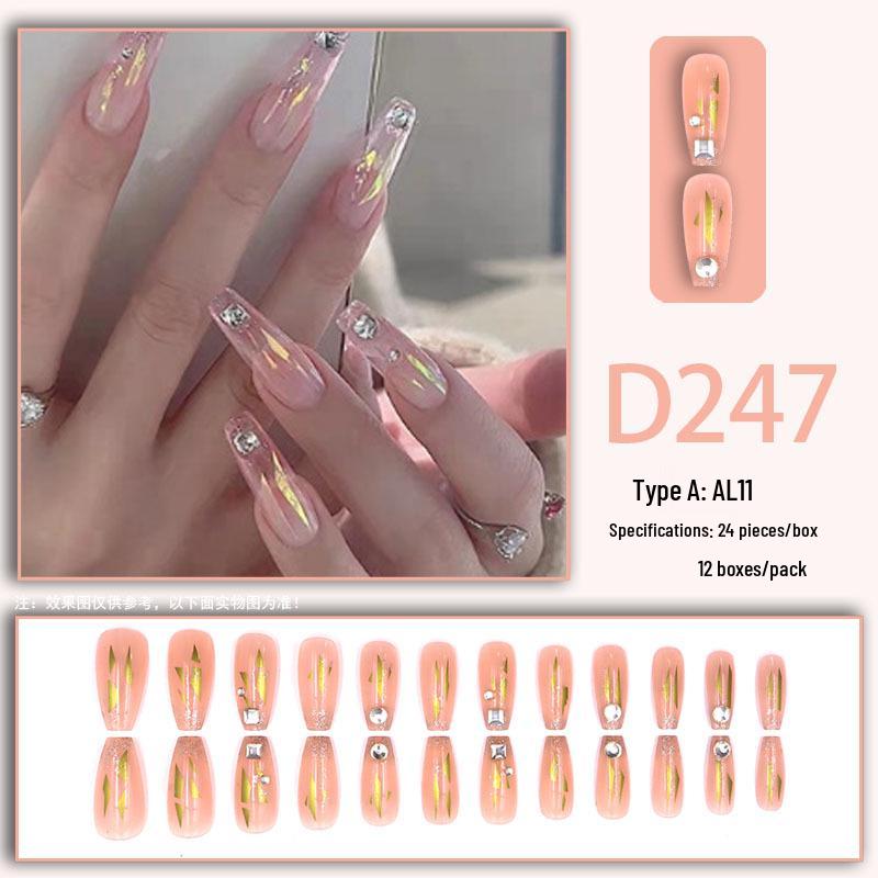 Sweet Fairy Detachable Press-On Nails: Cute Blush Translucent Finished Nails for Girls