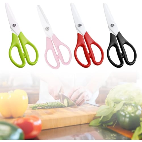 Farigrut Large Ceramic Scissors for Cutting Prepared Foods, Ceramic Kitchen Scissors for Kitchen Cooking and Food Processing (Black)