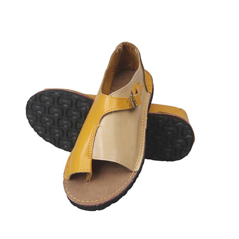 Wish Flat-bottomed Buckle Round Head Cuff Women's Large-size Sandals