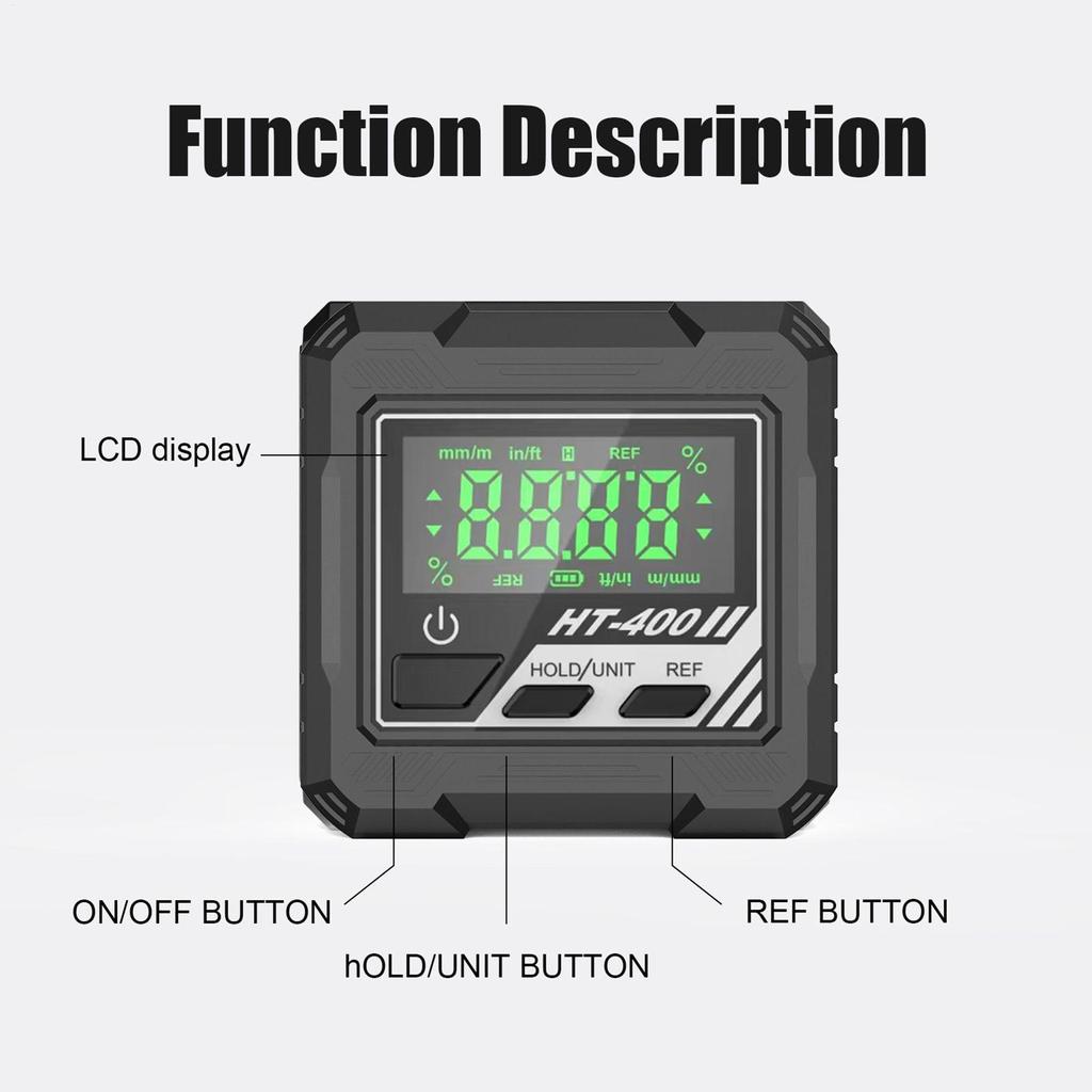 Digital Protractor Level LCD 4 X 90 Degree Range Magnetic Base Digital Degree Angle Finder For Construction Home Machinery Saw
