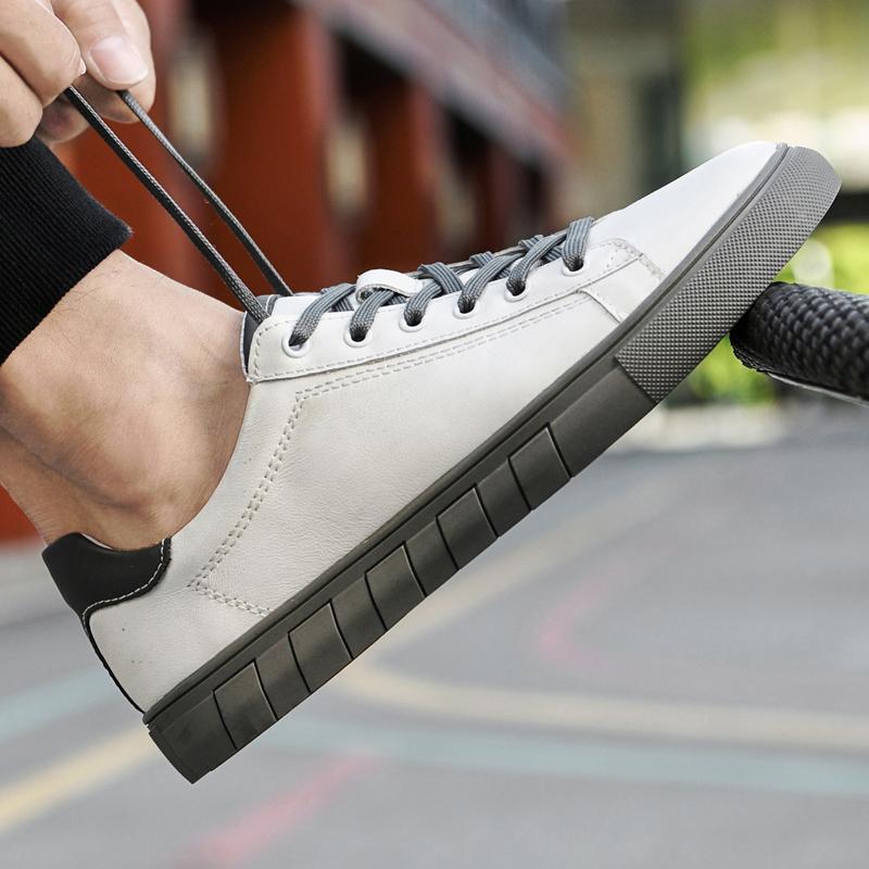 Fashion Classic Running Shoes Male Footwear Genuine Leather Skate Shoes Stylish High Quality Men Sneakers Lace-Up Male Comfortable Flats