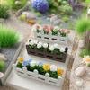 Miniature Rose Fence Flower Set: Figurine Photo Props & Mini Potted Plant for Balcony Partition Home Decor.
