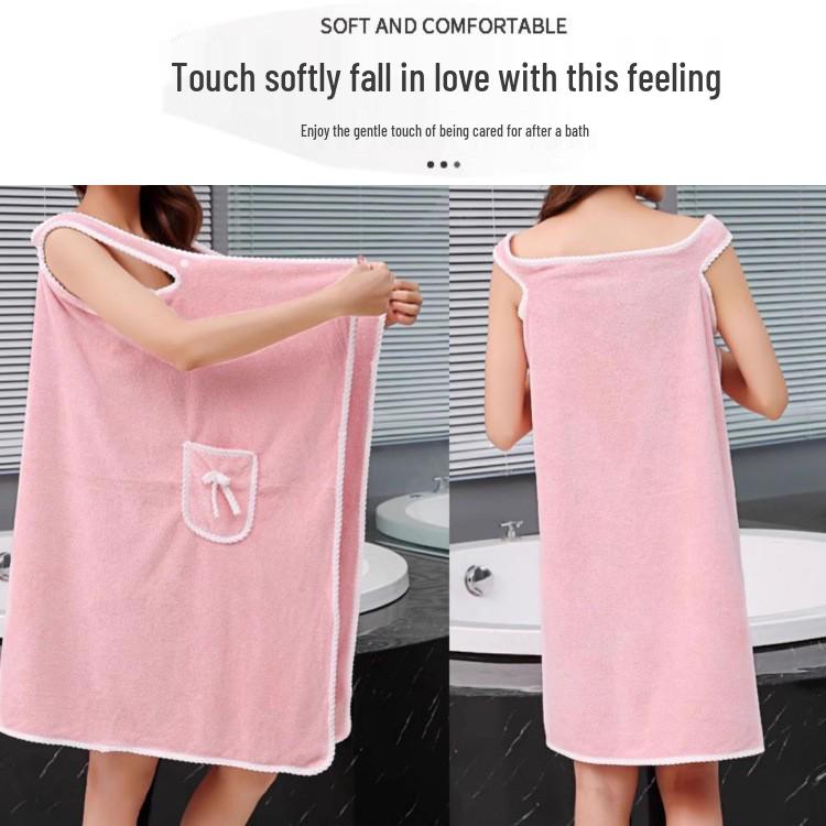 Coral Fleece Quick-Dry Wearable Bath Towel Skirt