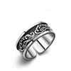 Adjustable Open Ring Men Women Vintage Wave Design Geometric Plated Copper Statement