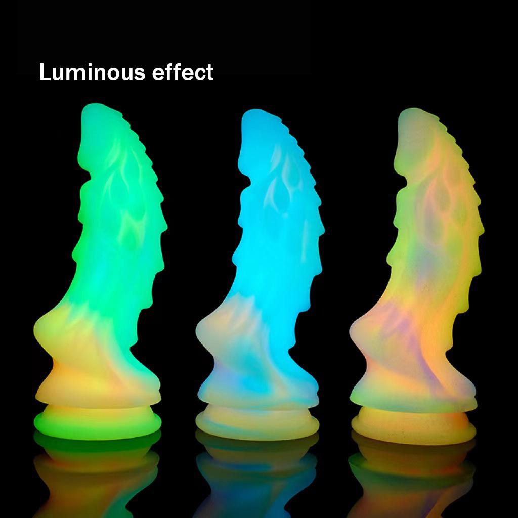 Luminous Dildo Anal Women Men Colourful Night Glow Dildo Penis Huge Dragon Monster Dildo Butt Plug Adult Sex Toy
