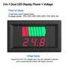 Battery Voltage Monitor, 2 In 1 Universial Battery Status Monitor 12V, 24V, 36V, 48V, 60V LED Digital Battery Meter for Lithium