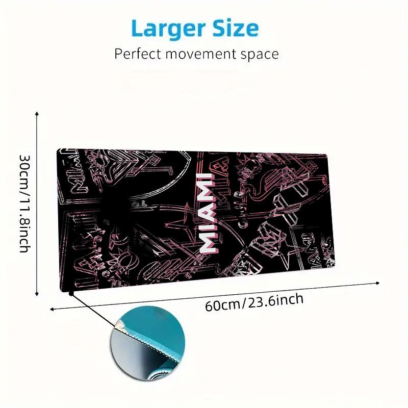 Miami CF Mouse Pad, Large Gaming Desk Mat, Non-slip XXL Mousepad for Laptop & Tablet, Mini PC Playmat with Stitched Edges
