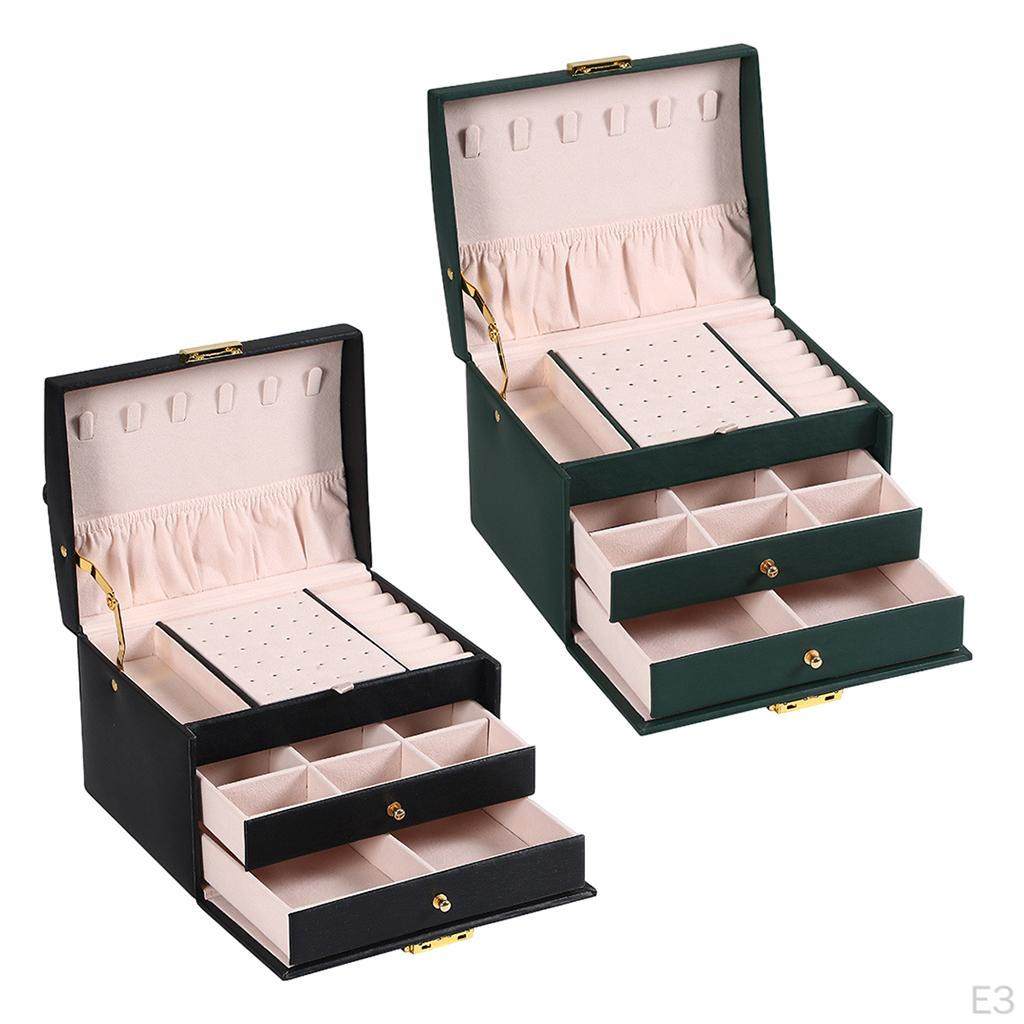 3 Layer Jewelry Box Multifunctional Portable Removeable Compartments Velvet Organiser Case Holder