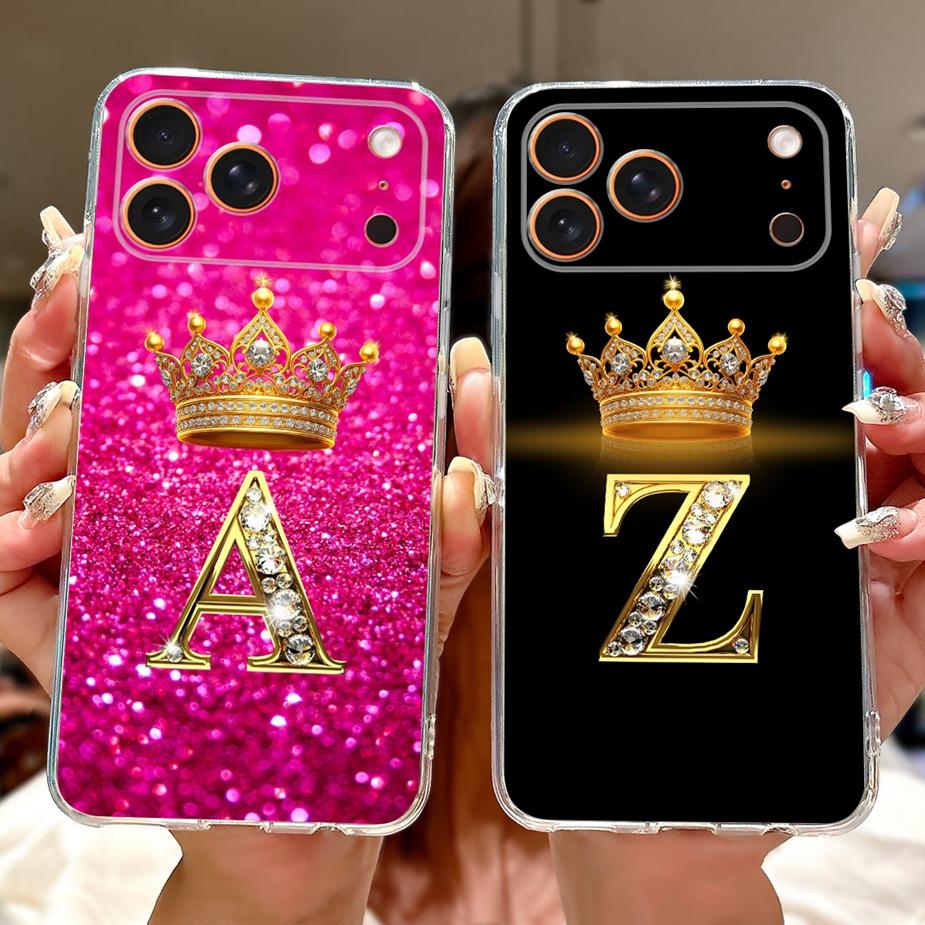 For Apple iPhone 17 Pro Max Case New Crown Letters Cover Soft Slim Phone Case For iPhone 17 Air iPhone17 Pro Max Back Cover Bags