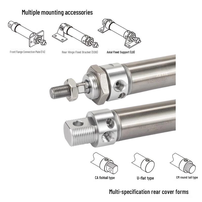 AirTAC Stainless Steel Mini Cylinder MAC25X20X50X75X100X125X150X175SCA