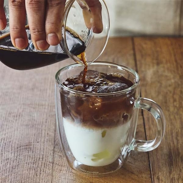 DEAN & DELUCA BISTRO Double-Walled Glass, 300ml, Heat-Resistant, Perfect for Hot Drinks, Simple Design