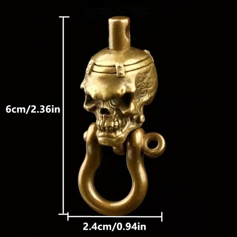 

Punk Brass Skull Knife Beads Umbrella Rope Bead Vintage Skull Paracord Beads Personality Hang Pendant with Horseshoe Buckle