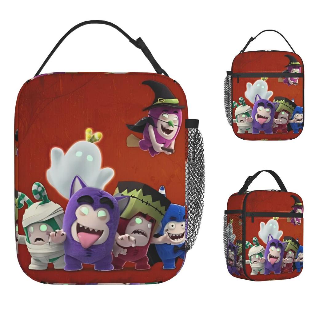 Oddbodes Cartoon Lunch Bag For Child Custom Lunch Box Leisure Outdoor Picnic Cooler Bag Portable Waterproof Thermal Lunch Bags