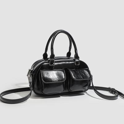 Korean Version of Trendy Niche Design Underarm Baguette Bag Women's 2025 Autumn New Shoulder Boston Bag Bowling Bag