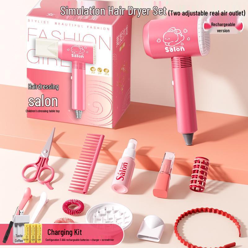 Children's Hairdresser Toy Set: Comb, Straightener & Curling Iron for Girls – Perfect Birthday Gift