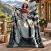 Chainsaw Man Custom Name Flannel Blanket Personalized Soft Warm Plush Throw Blanket Customized Gift for Family Friends