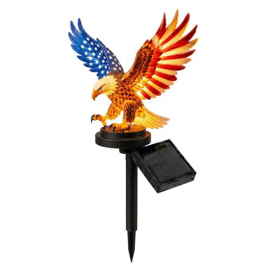 America 250th Anniversary Solar Eagle Garden Light, Patriotic Memorial Day Decor, Solar Powered Eagle Stake Light for 4th of July Yard, Outdoor