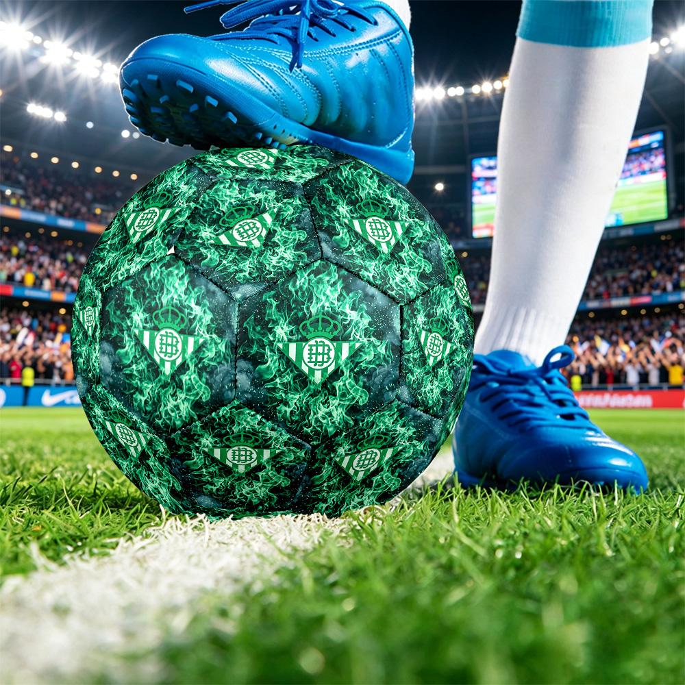 Real Betis FootballPrinted Size 5 Soccer Bll, Anti Slip Adult Match Football Souvenir for Football Fans