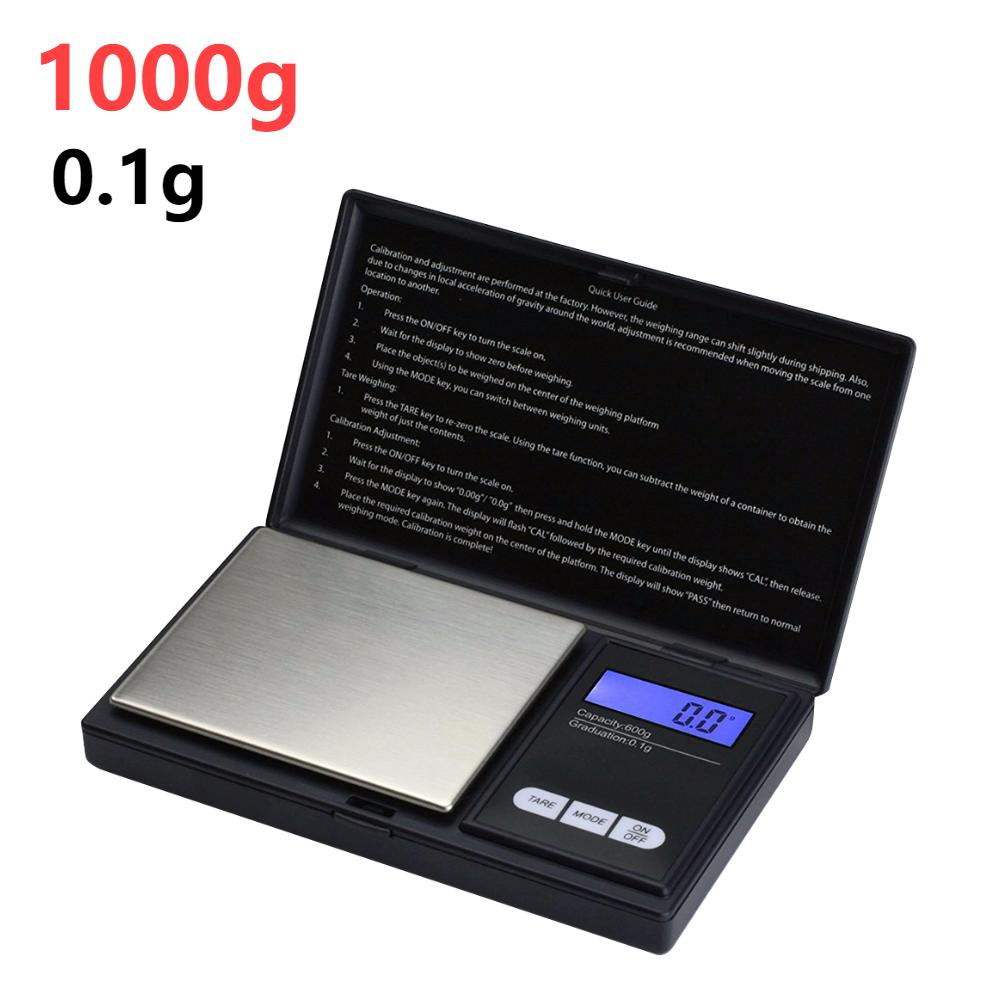 Mini Jewelry Scale 500g 0.01g 1kg 0.1g Electronic Stainless Steel Digital Scale Jewelry Gold Gram Balance Portable Kitchen Scale
