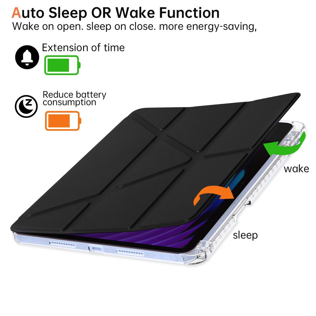 For Xiaomi Pad 7 Pro/Pad 7 Case PU Leather Origami Stand Clear Tablet Cover