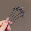 Metal Hair Stick Pearl Hairpins Simple U-shaped Hair Fork Clip  Women