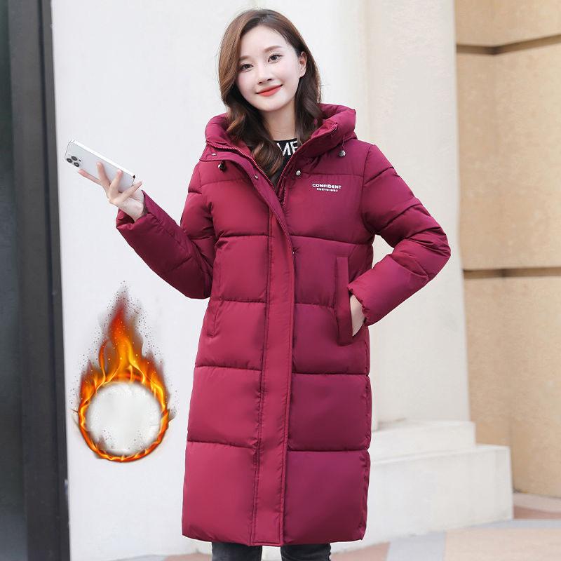

Зимняя куртка женская парка пуховики теплые длинные парки с капюшоном женские толстые хлопковые зимние пальто пуховик XS вино красного