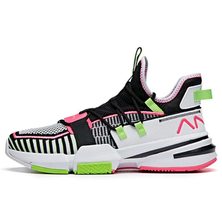 New Anta Craze 1 Durable Breathable Low Top Basketball Shoes Men's Black Pink 112021609-1