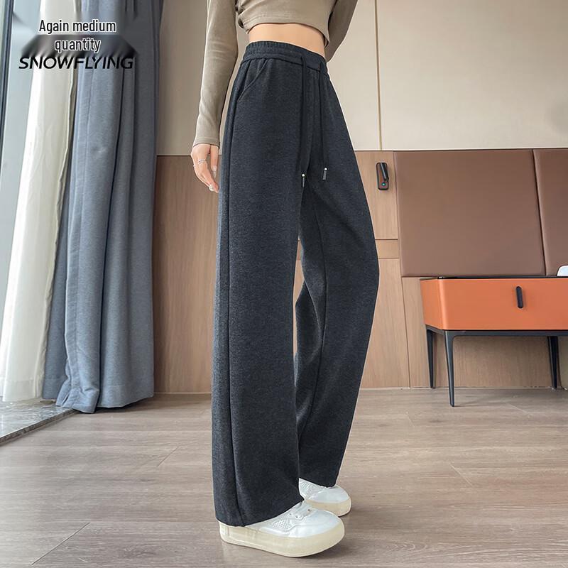XueZhongFei Women's High-Waist Straight Leg Casual Pants